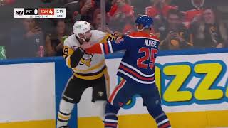 Darnell Nurse drops the gloves with Marcus Pettersson for his earlier hit on Arvidsson  25102024 [upl. by Rosaline]