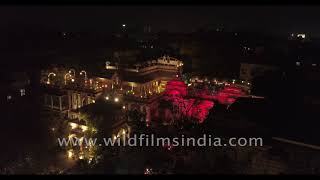 The House of MG and night time traffic in Ahmedabad Gujarat aerial view [upl. by Chemesh]