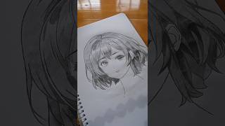 Anime Cute Girl drawing with short hair animegirl [upl. by Oiluj538]