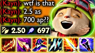 MOST BROKEN TEEMO BUILD 700 AP 25 ATTACK SPEED [upl. by Rett406]