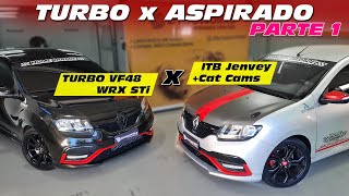 Sandero RS TURBO x Aspirado saiu no Acelerados com comandão e ITB O DUELO Parte 1 [upl. by Nehttam309]