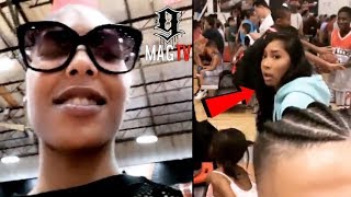 Moniece Pulls Up On quotBDquot Lil Fizz amp Girlfriend Apryl At Sons BBall Game [upl. by Aronal]