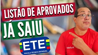 ETE PE JA SAIU LISTAO DE APROVADOS [upl. by Nay]