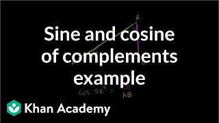 Sine and cosine of complements example  Basic trigonometry  Trigonometry  Khan Academy [upl. by Anahsat]