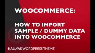 How to import WooCommerce dummy data  Kallyas WordPress theme v40 [upl. by Sivel]