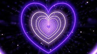 Heart Tunnel💜Heart Background  Neon Heart Background Video  Wallpaper Heart 3 Hours [upl. by Kassi983]