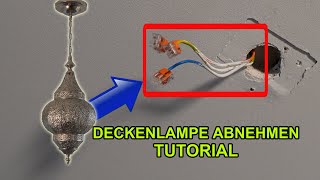 DECKENLEUCHTE ABMONTIEREN amp STROMKABEL SICHERN  ABKLEMMEN  TUTORIAL  FACTOREM [upl. by Ahsaenat158]