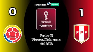 Colombia 0 vs Perú 1  Partido Completo M Deportes  Clasificatorias 2022 Fecha 15 [upl. by Kimmi]