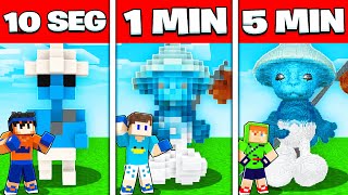 NOOB VS PRO CONSTRUIR SMURF CAT EM 5 MINUTOS  1 MINUTOS  10 SEGUNDOS NO MINECRAFT [upl. by Thierry]