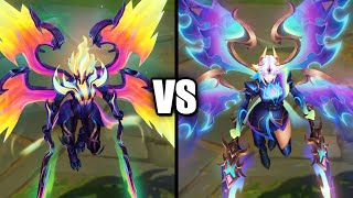 Empyrean Kayle vs Prestige Empyrean Kayle Skins Comparison League of Legends [upl. by Frazier]