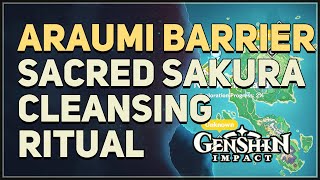 Araumi Barrier Sacred Sakura Cleansing Ritual Puzzle Genshin Impact [upl. by Ayiak660]