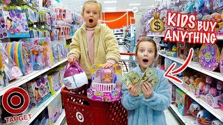 KIDS NO BUDGET TARGET SHOPPING 🤑 Peyton amp Olivia Toy Haul [upl. by Aimar85]