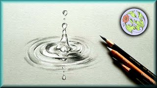 How to Draw a Water Drop with Ripples  the best PENS for this Sketch [upl. by Huda529]