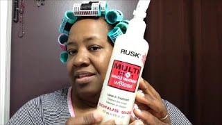 RUSK Multi 12 in 1 W8less Leave In Treatment on Relaxed Texlax Hair REVIEW [upl. by Riatsila]