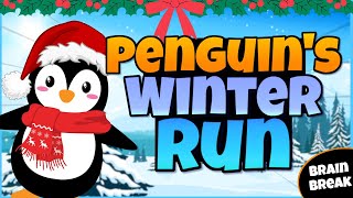 🐧Penguin Run🐧 Winter Brain Break  Fitness Run  MiniGames  GoNoodle Inspired [upl. by Carrick]