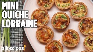 Mini Quiche Lorraine Recipe  How to Make Quiche Tarts  Hosted at Home [upl. by Jilli]