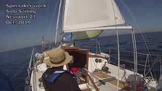 Singlehanded Sailing with the Asymmetrical Spinnaker on a Newport 27 Sloop [upl. by Daub]