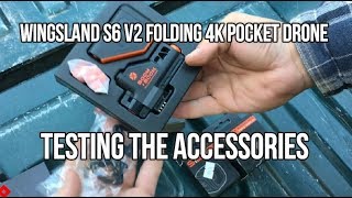 Wingsland S6 V2 Folding 4K Pocket Drone Testing The ACCESSORIES [upl. by Averir795]