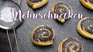 MOHNSCHNECKEN BACKEN  Hefeschnecken mit Mohnfüllung selber machen Rezept [upl. by Keating]