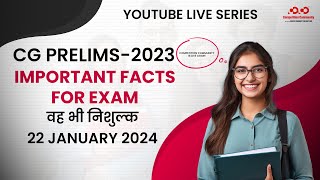 CG PRELIMS 2023 Important Facts For Exam  Competition COmmunity cgpscprelims2023 [upl. by Arte457]