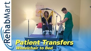 How to use a Hoyer Patient Lift to transfer a patient from their Wheelchair to a Bed [upl. by Aiyn]