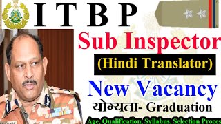 ITBP sub inspector bharti 2024 apply Start 🔥 selection process योग्यता वेतन उम्र चयन प्रक्रिया शुरू [upl. by Nico]