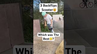 3 Backflips on a Scooter🔥 scooter explore skatepark [upl. by Yrrej]