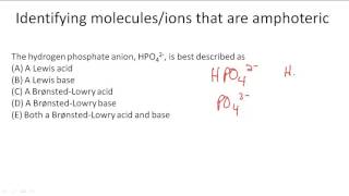 Identifying moleculesions that are amphoteric [upl. by Adekan118]