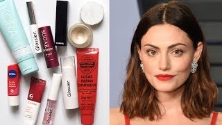 Phoebe Tonkin Makeup Bag  Fresh Face and Red Lips [upl. by Ainitsirk]