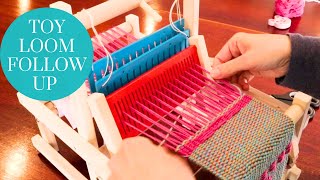 Toy loom warping and weaving pick up [upl. by Pinckney]