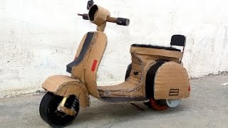 WOW Supper Vespa Scooter  33 Battery Vespa Motorbike  How to make Motorcycle with carboard [upl. by Ziegler]