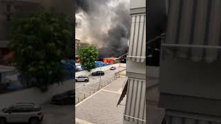 Aversa CE  Incendio in un deposito nella zona Borgo  3  190624 [upl. by Falk]