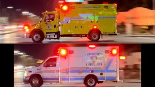 Clark County Fire Department Rescue 38 amp Community Ambulance Unit 77 Responding Code 3 [upl. by Itsrejk]