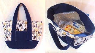 大きい保冷トートバッグの作り方 ／ Hot amp Cold Big Storage Tote Bag Tutorial [upl. by Bores]