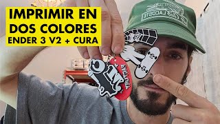 IMPRIMIR 3D EN DOS COLORES 💻  ENDER 3 v2  CURA [upl. by Aubert]