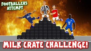 😨Footballers Attempt MILK CRATE CHALLENGE😨 Starring Ronaldo Neymar Mbappe and more [upl. by Doelling407]