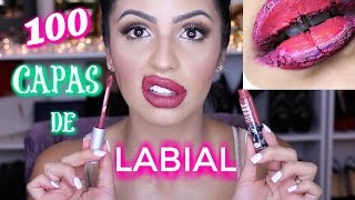 OMG 100 capas de labial [upl. by Kathlene267]