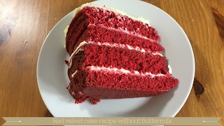 Red velvet cake recipe without buttermilk [upl. by Natsirc968]