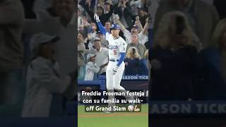 FREDDIE FREEMAN FESTEJA con su FAMILIA su WALKOFF GRAND SLAM en SERIE MUNDIAL con DODGERS [upl. by Aissac]