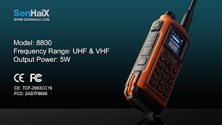 SENHAIX 8800 Dual Band Walkie Talkie with Bluetooth Programming Function [upl. by Salangi]