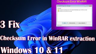 How to Fix Checksum Errors in WinRAR Extraction [upl. by Gerhan]