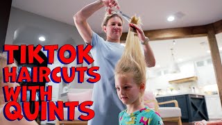 Mom of Quints Attempts Viral TikTok Haircuts [upl. by Obara]