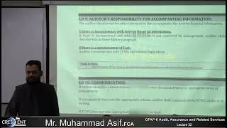 CFAP 6 Lecture 32  Sir Muhammad Asif  December 2023  Audit  Assurance and Related Services CA [upl. by Sedinoel362]