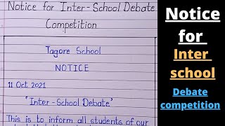 notice for interschool debate competitionnotice for debate competitionnotice writing format [upl. by Reginauld166]