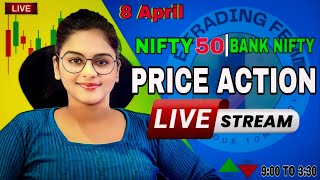 LIVE TRADING BANKNIFTY AND NIFTY50  8 APRIL  thetradingfemme nifty50 banknifty [upl. by Inimak]