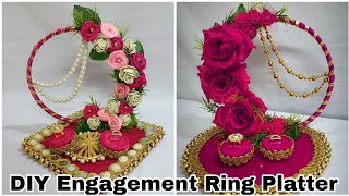 Engagement ring tray decoration ideasdiy engagement ring platterdiy wedding wedding crafts [upl. by Dde]