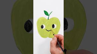 Cute Apple 🍏 Painting Art for Kids shorts painting art viral [upl. by Torrance]