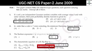 June 2009  UGC NET Computer Science Solved Paper  J8709  NTA UGC NET [upl. by Hannala9]