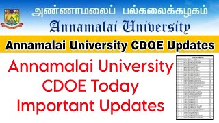 Annamalai University CDOE May 2024 Exam Revaluation Results Published December Exam Fees [upl. by Adaven487]