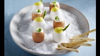 Aviko recept Amuse van ei met aardappelschuim [upl. by Chavez]